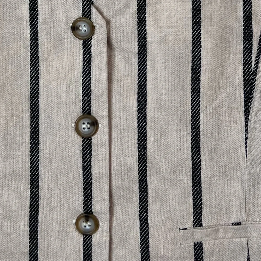Tahari Beige and Black Linen Blend Vest size L - Picture 12 of 12